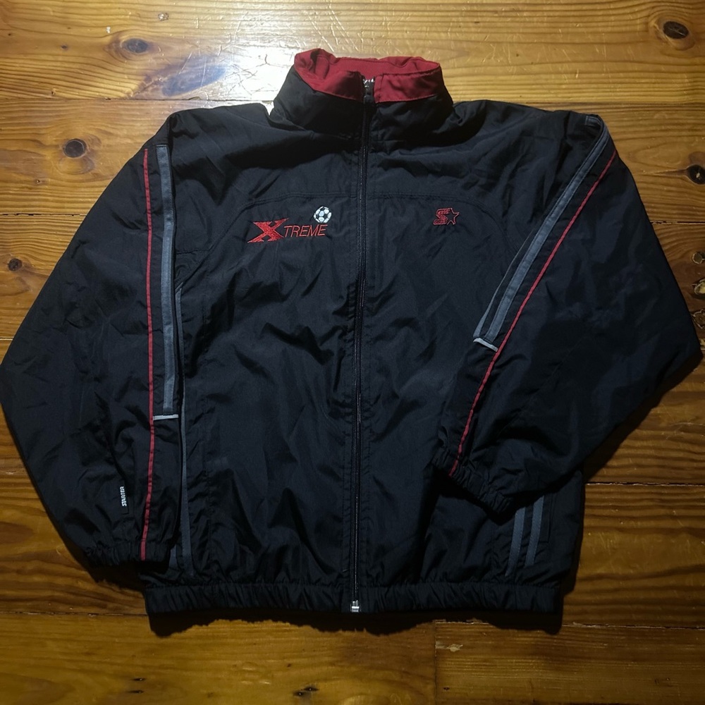 STARTER kidsBlack Windbreaker with Red Accents
